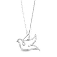 Hallmark Diamonds Inspiration 0.065 CT. T.W. Diamond Dove Pendant in Sterling Silver|Peoples Jewellers