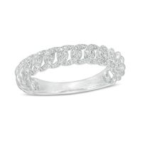 0.15 CT. T.W. Diamond Curb Link Ring in Sterling Silver|Peoples Jewellers