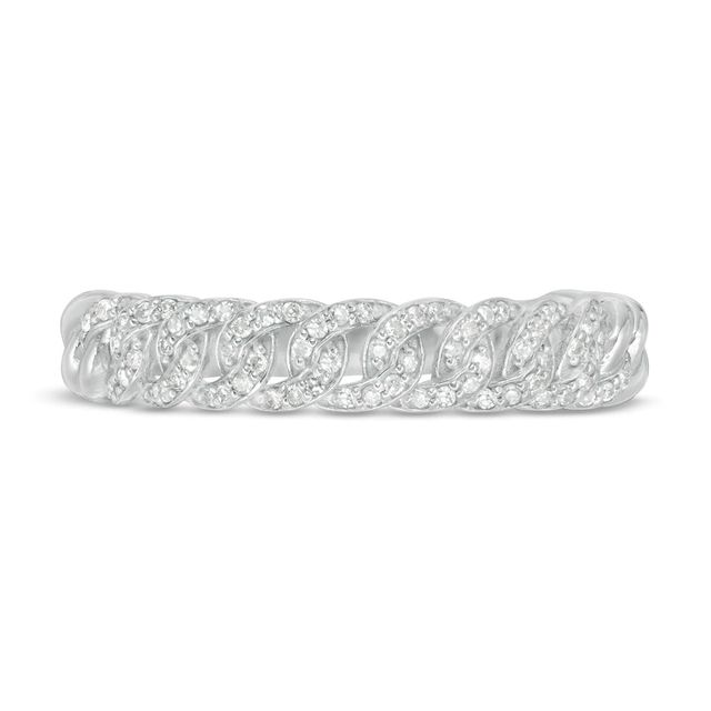 0.15 CT. T.W. Diamond Curb Link Ring in Sterling Silver|Peoples Jewellers