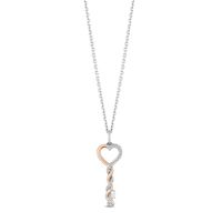 Hallmark Diamonds Inspiration 0.10 CT. T.W. Diamond Heart-Top Key Pendant in Sterling Silver and 10K Rose Gold|Peoples Jewellers