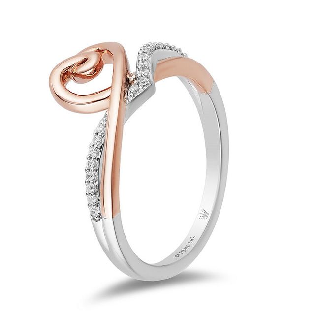 Hallmark Diamonds Love 0.10 CT. T.W. Diamond Heart Ring in Sterling Silver and 10K Rose Gold|Peoples Jewellers