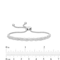 0.25 CT. T.W. Diamond Alternating Marquise Double Row Bolo Bracelet in Sterling Silver - 9.5"|Peoples Jewellers