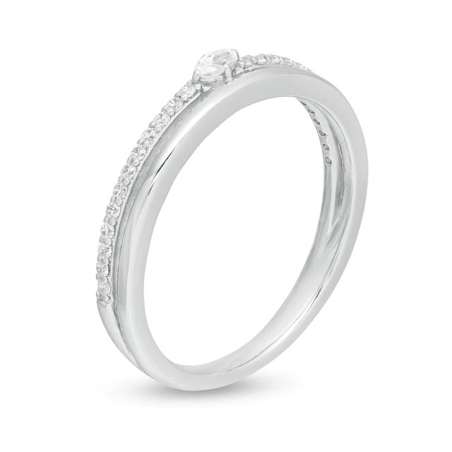 0.18 CT. T.W. Oval Diamond Double Row Anniversary Band in 14K White Gold|Peoples Jewellers