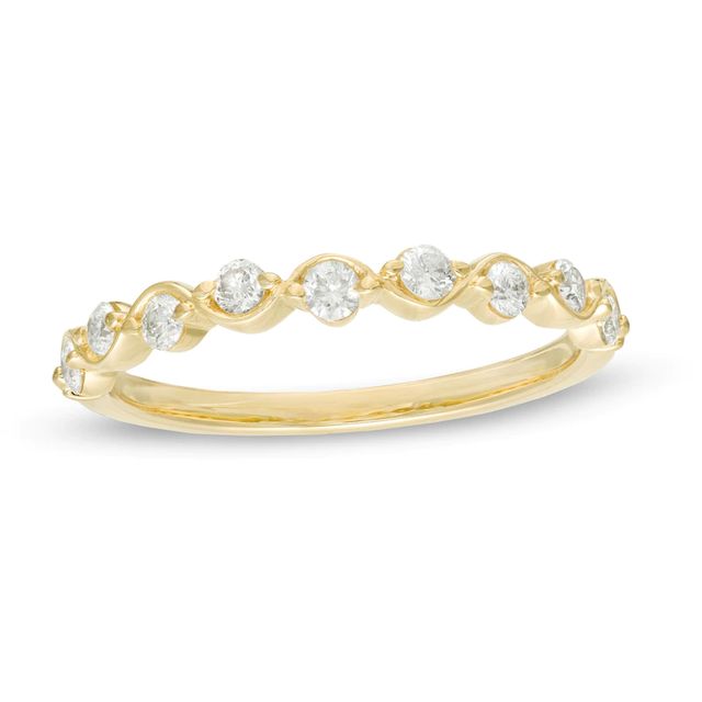 0.30 CT. T.W. Diamond Wavy Wedding Band in 10K Gold|Peoples Jewellers