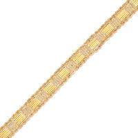 Bar and Beaded Link Rope Chain Border Bracelet in 10K Gold - 7.5"|Peoples Jewellers