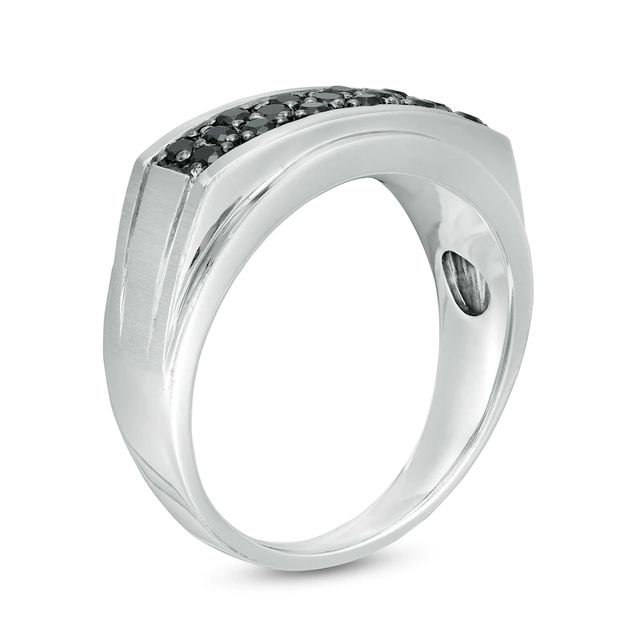 Men's 0.45 CT. T.W. Black Diamond Zig-Zag Anniversary Band in Sterling Silver|Peoples Jewellers