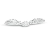 0.45 CT. T.W. Oval Diamond Alternating Contour Anniversary Band in 14K White Gold|Peoples Jewellers