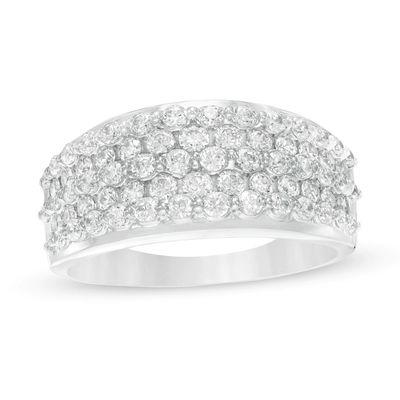 1.50 CT. T.W. Diamond Multi-Row Band in 14K White Gold|Peoples Jewellers