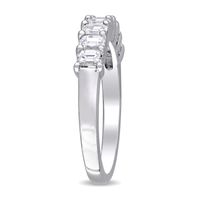 0.95 CT. T.W. Emerald-Cut Diamond Eight Stone Anniversary Band in 14K White Gold (H/VS2)|Peoples Jewellers