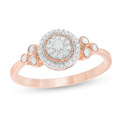 0.20 CT. T.W. Composite Diamond Tri-Sides Promise Ring in 10K Rose Gold|Peoples Jewellers