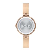 Ladies' Movado Bold®Crystal Rose-Tone Bangle Watch with Transparent Mother-of Pearl Dial (Model: 3600628)|Peoples Jewellers