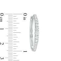 1.00 CT. T.W. Diamond Graduated Hoop Earrings in 10K White Gold|Peoples Jewellers