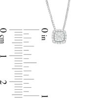 0.08 CT. T.W. Diamond Cushion Frame Pendant in Sterling Silver|Peoples Jewellers