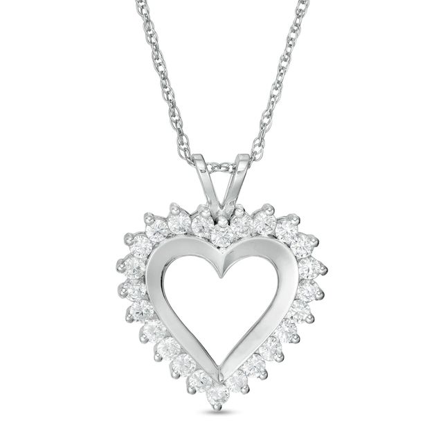 CT. T.W. Diamond Heart Pendant in 10K White Gold|Peoples Jewellers