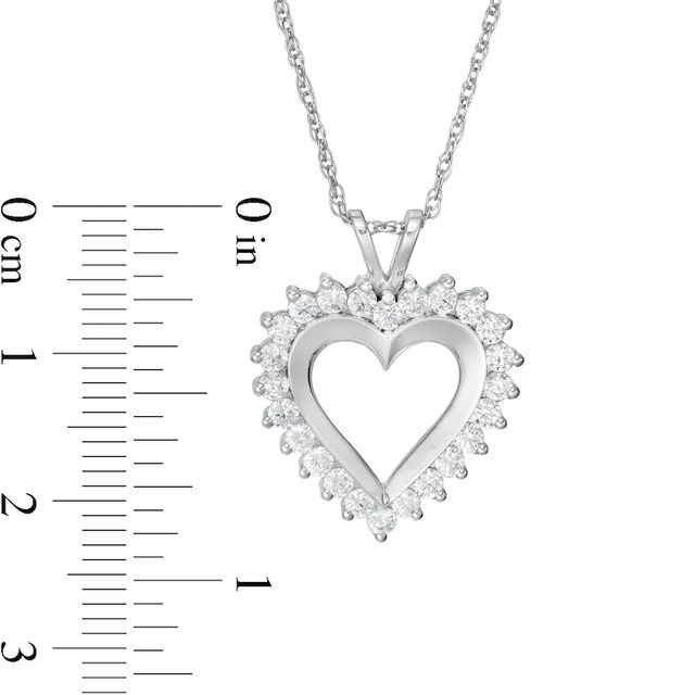 CT. T.W. Diamond Heart Pendant in 10K White Gold