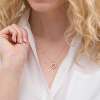 0.25 CT. T.W. Diamond Heart Pendant in 10K Rose Gold|Peoples Jewellers