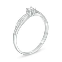 0.15 CT. T.W. Diamond Crossover Promise Ring in 10K White Gold|Peoples Jewellers