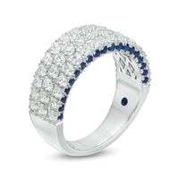 Vera Wang Love Collection 1.45 CT. T.W. Certified Diamond and Blue Sapphire Band in 14K White Gold (I/SI2)|Peoples Jewellers