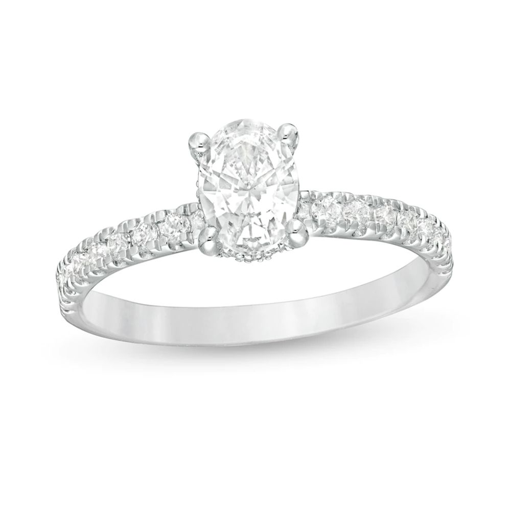 1.33 CT. T.W. Certified Oval Diamond Engagement Ring in 14K White Gold (I/SI2)|Peoples Jewellers