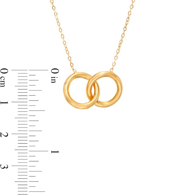 Italian Gold Interlocking Open Circles Necklace in 14K Gold|Peoples Jewellers