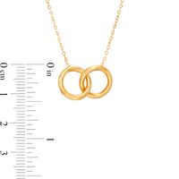 Italian Gold Interlocking Open Circles Necklace in 14K Gold|Peoples Jewellers