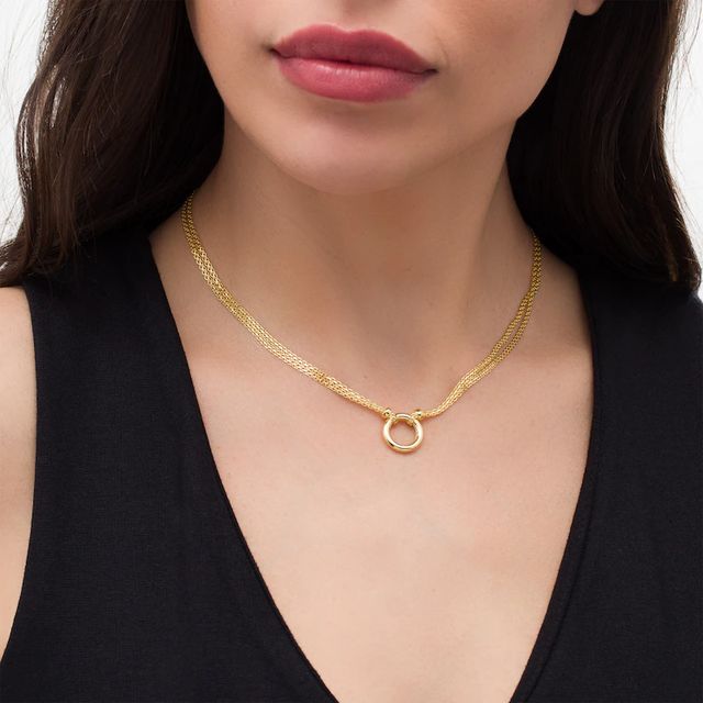 Open Circle Bismark Chain Necklace in 14K Gold - 16.25"|Peoples Jewellers