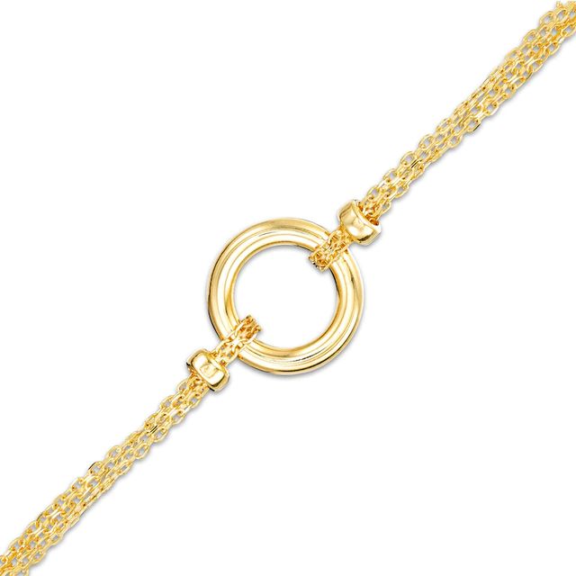 Open Circle Bismark Chain Bracelet in 14K Gold - 7.5"|Peoples Jewellers