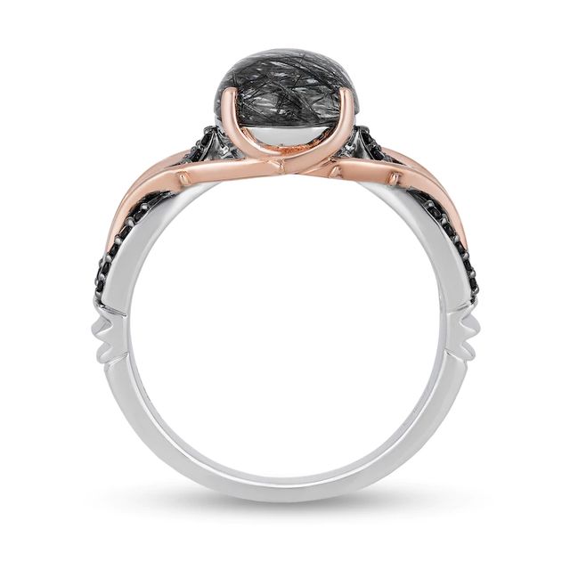 Enchanted Disney Villains Maleficent Black Quartz and 0.145 CT. T.W. Diamond Ring in Sterling Silver and 10K Rose Gold|Peoples Jewellers