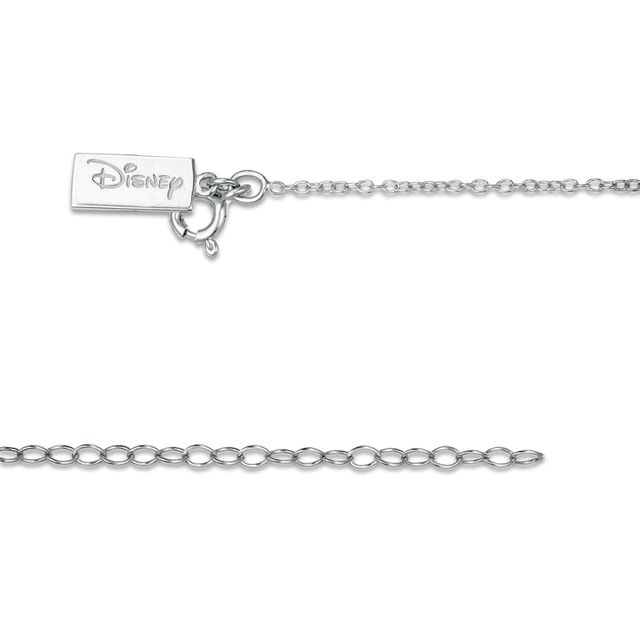 Mickey Mouse & Minnie Mouse 0.085 CT. T.W. Enhanced Black and White Diamond Key Pendant in Sterling Silver - 19"|Peoples Jewellers