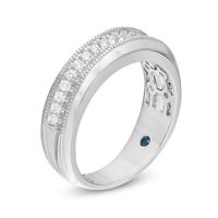 Vera Wang Love Collection Men 0.58 CT. T.W. Diamond Two Row Wedding Band in 14K White Gold|Peoples Jewellers