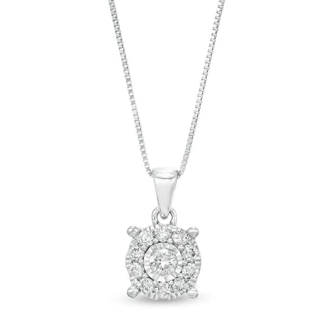 0.30 CT. T.W. Diamond Frame Pendant in 10K White Gold