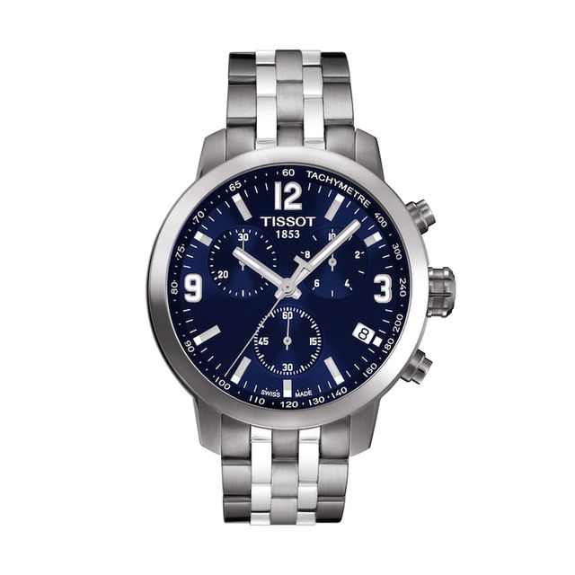 Men's Tissot PRC 200 Chronograph Watch with Blue Dial (Model: T055.417.11.047.00)|Peoples Jewellers