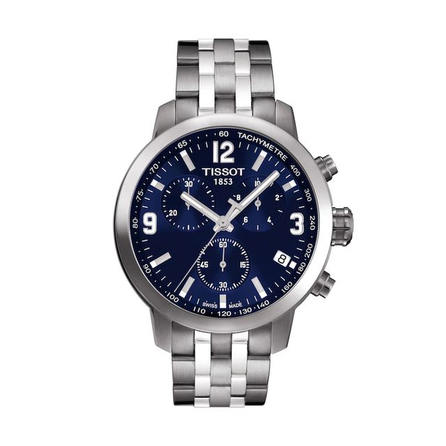 Men's Tissot PRC 200 Chronograph Watch with Blue Dial (Model: T055.417.11.047.00)