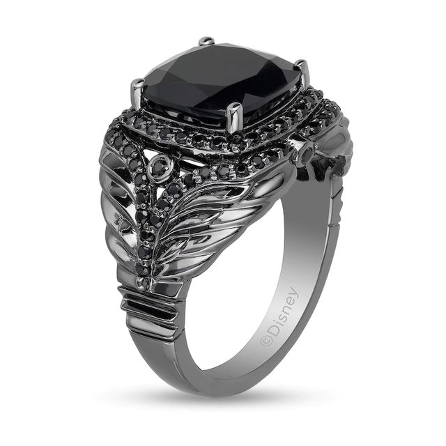 Enchanted Disney Villains Maleficent Onyx and 0.45 CT. T.W. Black Diamond Ring in Black Rhodium Sterling Silver|Peoples Jewellers