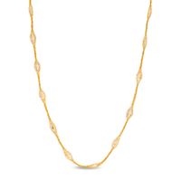 Italian Gold Oval Cubic Zirconia Mesh Cage Station Necklace in 14K Gold|Peoples Jewellers