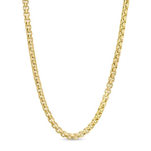 Italian Gold 3.5mm Box Chain Necklace in Hollow 10K Gold - 22"|Peoples Jewellers