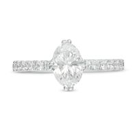 Vera Wang Love Collection 1.29 CT. T.W. Certified Oval Diamond Engagement Ring in 14K White Gold (I/SI2)|Peoples Jewellers