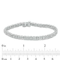 0.25 CT. T.W. Baguette and Round Diamond Tennis Bracelet in Sterling Silver - 7.5"|Peoples Jewellers