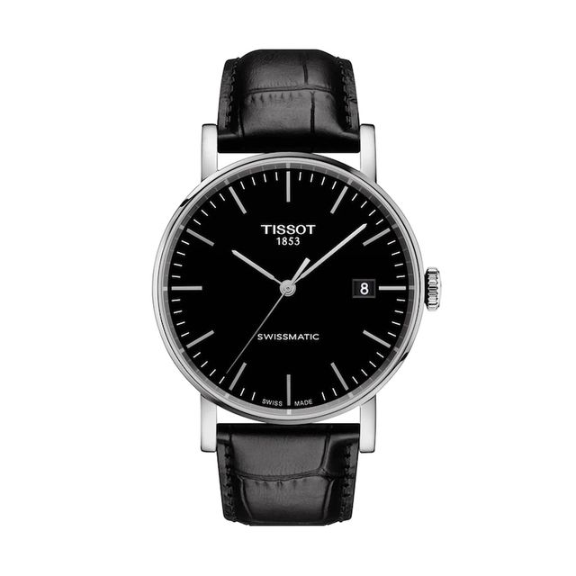 Men's Tissot Everytime Swissmatic Automatic Strap Watch with Black Dial (Model: T109.407.16.051.00)|Peoples Jewellers