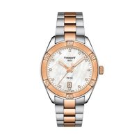 Ladies' Tissot PR 100 Sport Chic Diamond Accent Two-Tone PVD Watch with Mother-of-Pearl Dial (Model: T112.210.33.456.00)|Peoples Jewellers