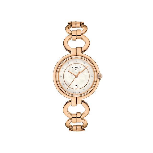 Ladies' Tissot Flamingo Rose-Tone Watch with Mother-of-Pearl Dial (Model: T094.210.33.116.01)|Peoples Jewellers