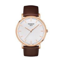 Men's Tissot Everytime Rose-Tone Strap Watch with White Dial (Model: T109.610.36.031.00)|Peoples Jewellers