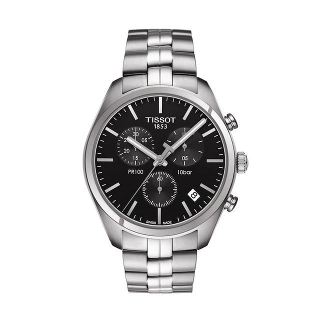 Men's Tissot PR 100 Chronograph Watch with Black Dial (Model: T101.417.11.051.00)|Peoples Jewellers