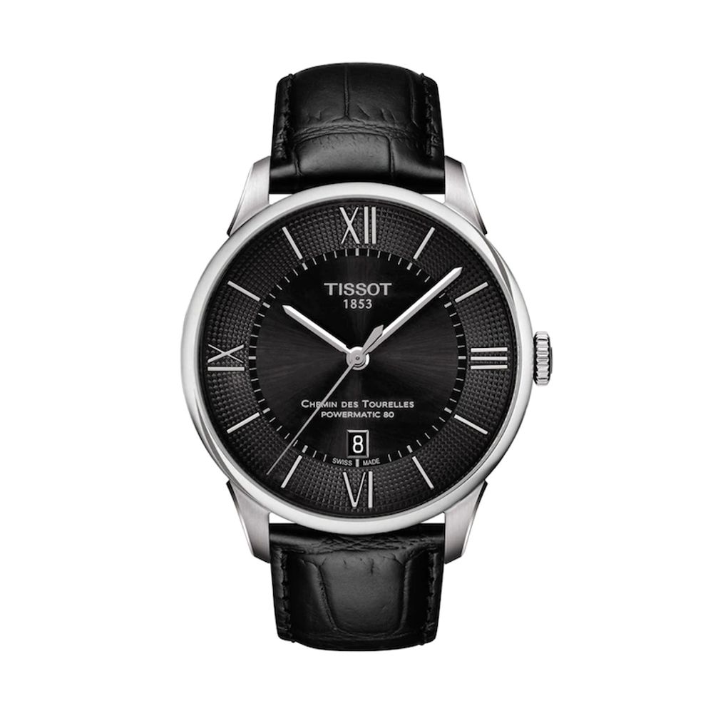 Men's Tissot Chemin des Tourelles Powermatic 80 Automatic Strap Watch with Black Dial (Model: T099.407.16.058.00)|Peoples Jewellers