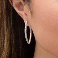 CT. T.W. Diamond Hoop Earrings in 10K White Gold|Peoples Jewellers