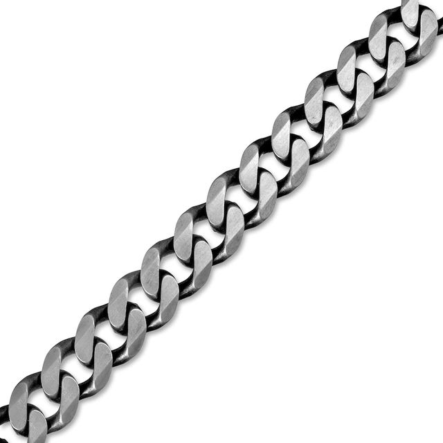 Vera Wang Men 11.0mm Oxidized Curb Chain Bracelet in Sterling Silver - 8.5"