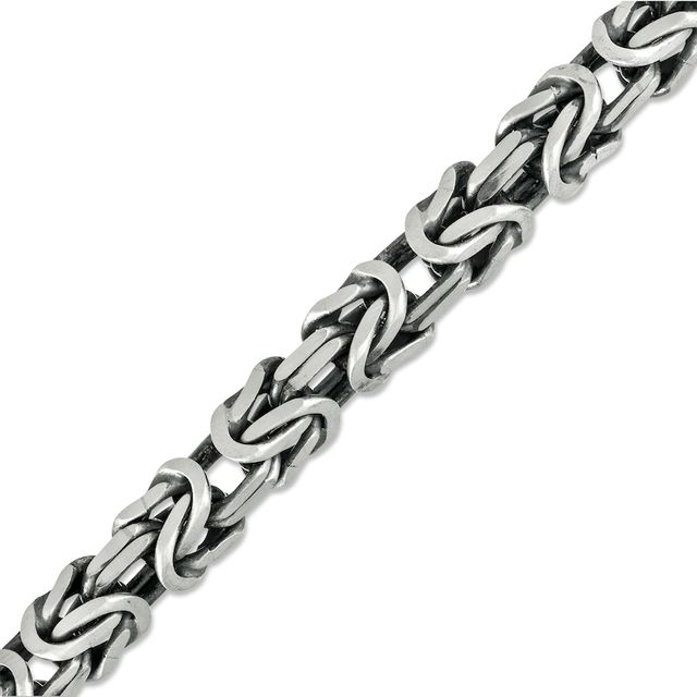 Vera Wang Men 7.0mm Oxidized Byzantine Chain Bracelet in Sterling Silver - 8.75"