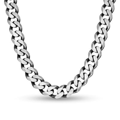 Vera Wang Men 11.0mm Oxidized Curb Chain Necklace in Sterling Silver - 22"|Peoples Jewellers