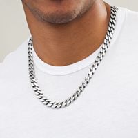 Vera Wang Men 11.0mm Oxidized Curb Chain Necklace in Sterling Silver - 22"|Peoples Jewellers