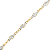 0.50 CT. T.W. Diamond Alternating Flame Bracelet in 10K Gold - 7.25"|Peoples Jewellers